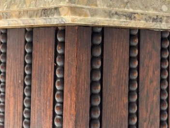 French Art Deco Pedestal with Multi-Colored Marble Top, 1930s